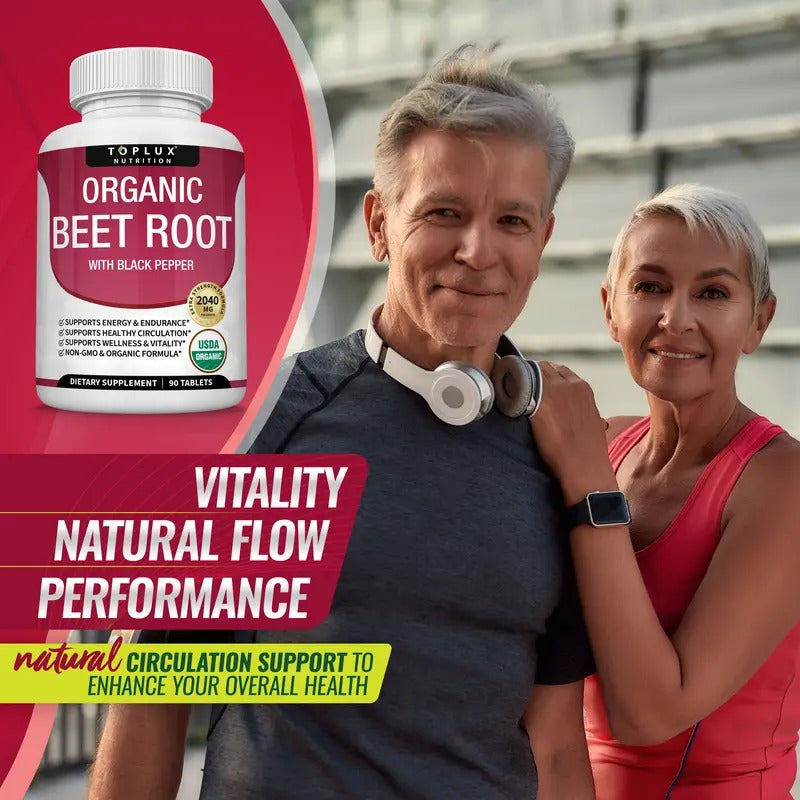 Toplux Organic Beet Root Tablets 2040mg – Nitric Oxide Booster