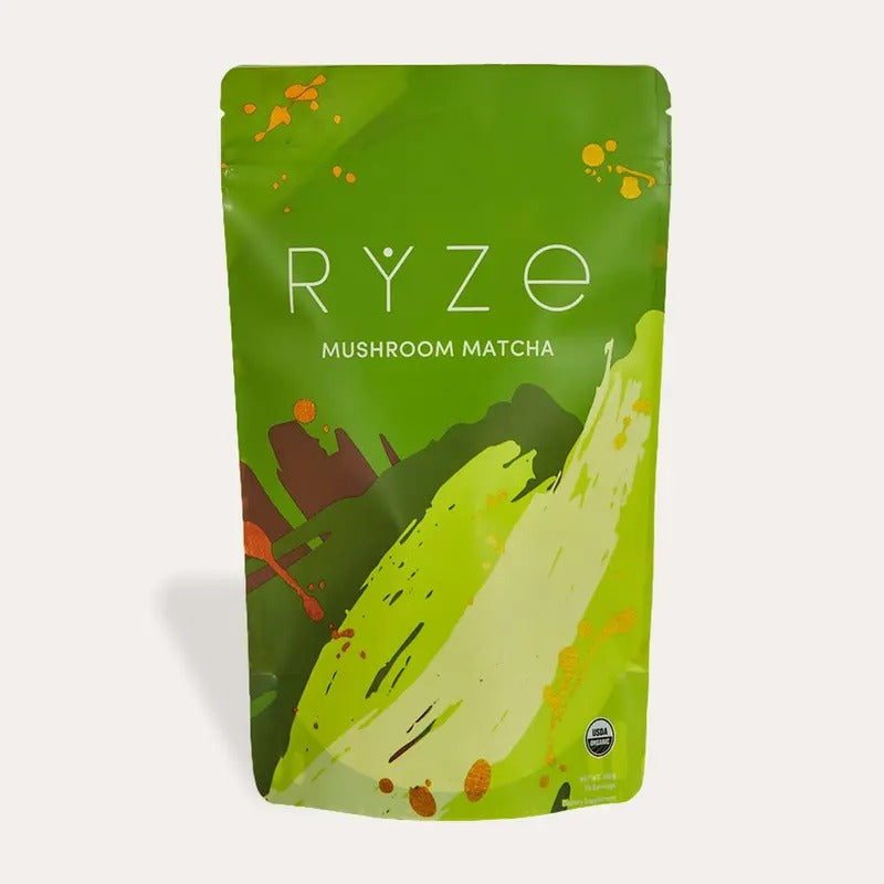 RYZE Mushroom Matcha – USDA Organic, 6 Adaptogenic Mushrooms, 30 Servings