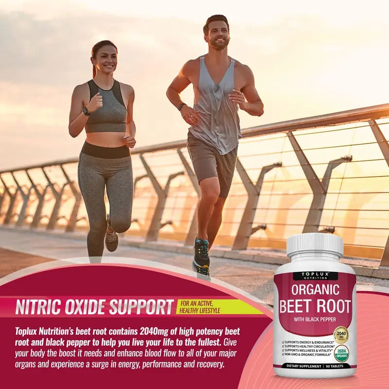Toplux Organic Beet Root Tablets 2040mg – Nitric Oxide Booster