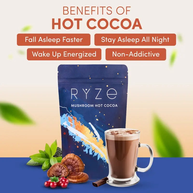 RYZE Day + Night Bundle – Mushroom Coffee & Hot Cocoa, 50 Servings