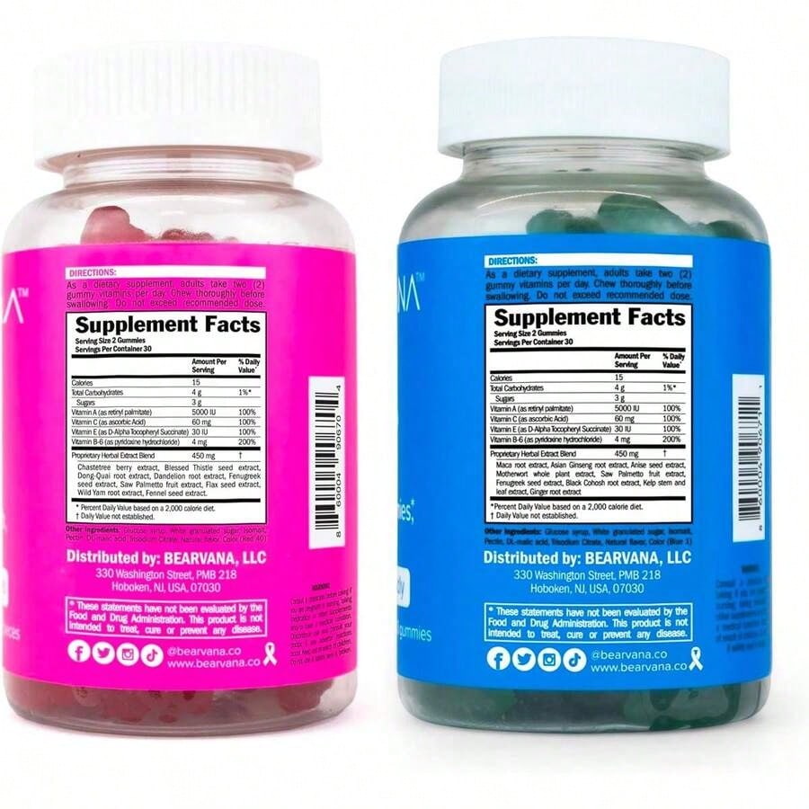 BEARVANA Berry Gummies for Women – Herbal Multivitamin, 2-Pack