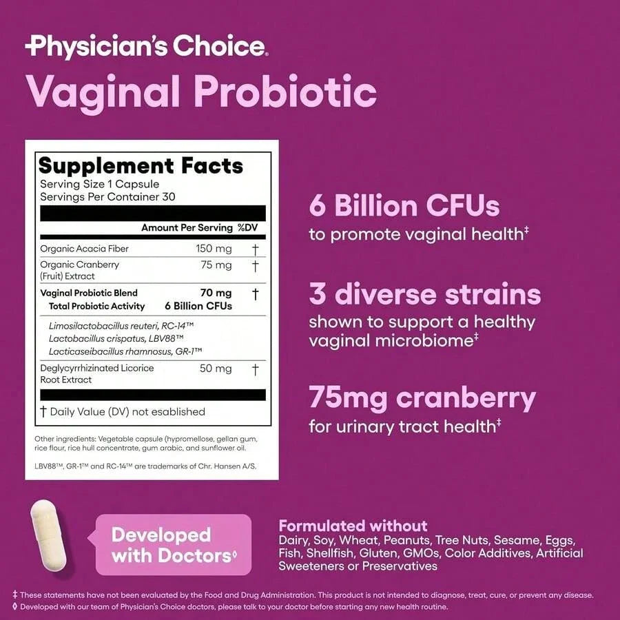 Physician's Choice Probiotics for Women – 6B CFU, 30 Capsules