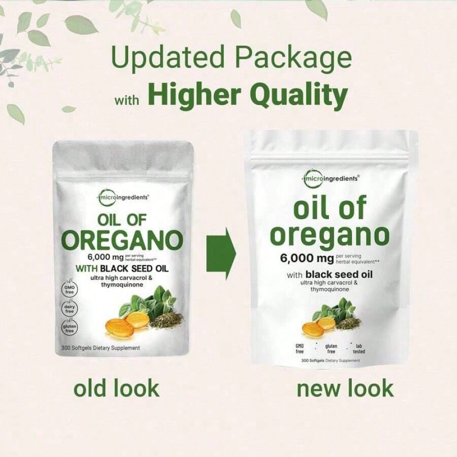 Top Grade Oregano & Black Seed Oil Blend – 150 or 300 Softgels