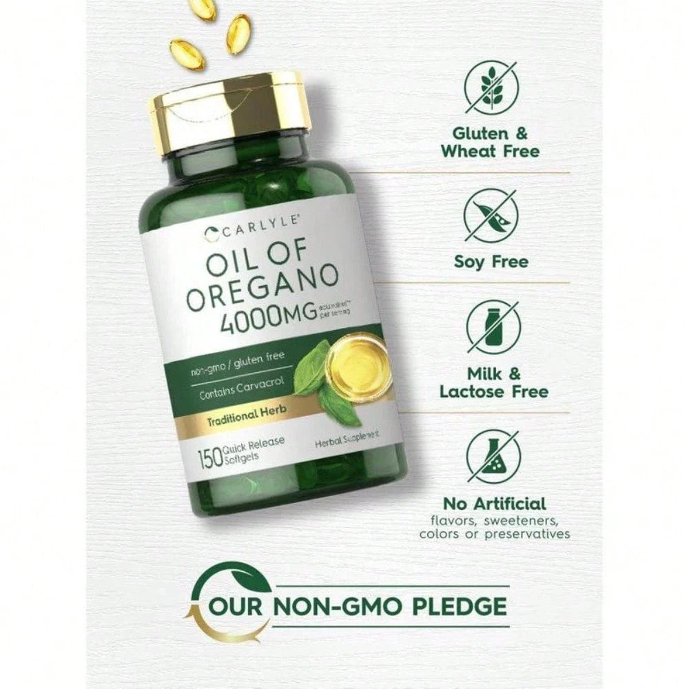 Carlyle Oregano Oil 4000mg – Carvacrol Softgels, 150 Count