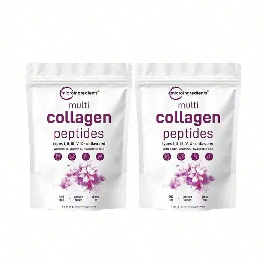 Miriyalyad Multi Collagen Peptides Powder, 16oz | Full Spectrum Type I, II, III, V, X + Biotin, Hyaluronic Acid, & Vitamin C | Unflavored | Keto & Paleo Friendly | Non-GMO[Free Shipping ]