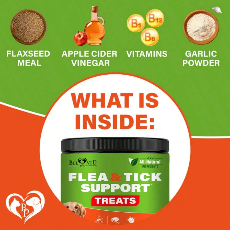 Beloved Pets Flea & Tick Support Chicken Flavor Chewable Pills For Dogs, 10-Oz Pack
